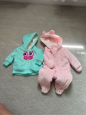 Kids Plush Hooded One-Piece Romper - Pink